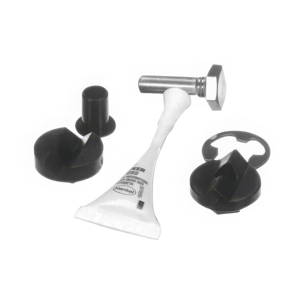 A Perlick hinge bushing kit with a black plastic bushing with a hole in the middle.