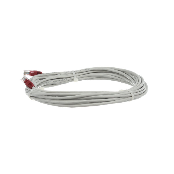 A Lancer 724 power communication cable with red connectors.