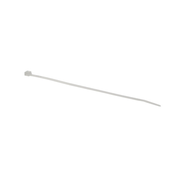 A white plastic Lancer cable tie.