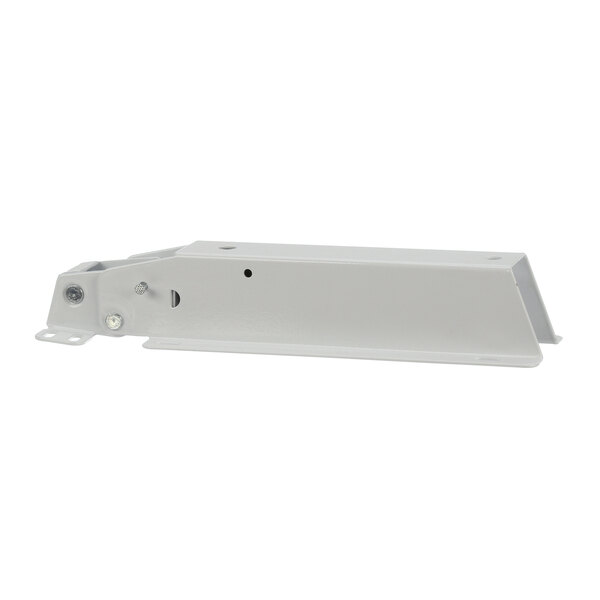 A white metal Kelvinator hinge bracket with screws.