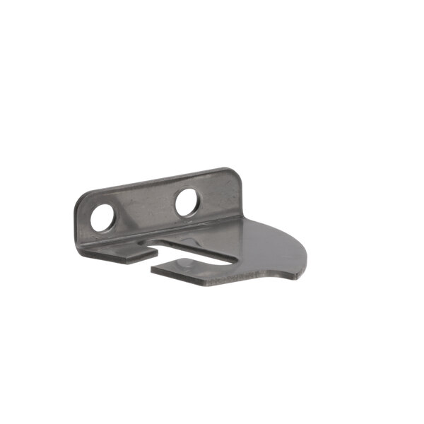 A metal Kelvinator top lid hinge with two holes.