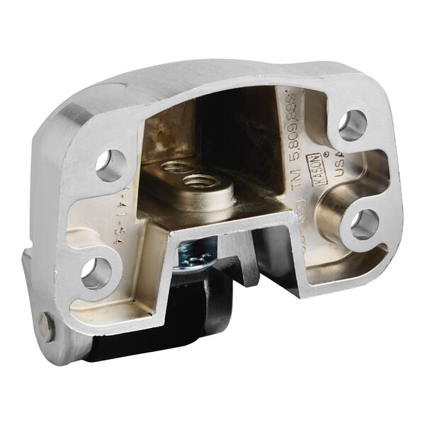 A metal Kason #56 Strike with black screws.