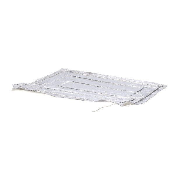 A white rectangular shelf with silver lines.