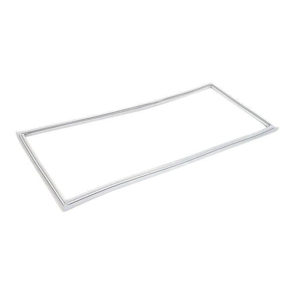 A white rectangular door gasket with silver trim.