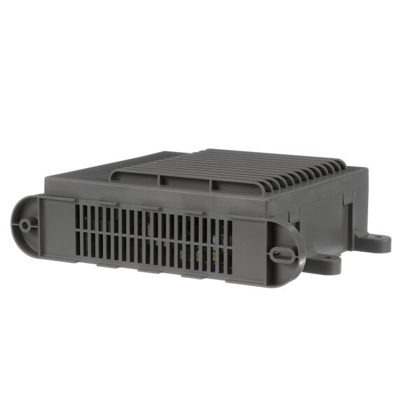 A grey power supply unit for an A.O. Smith water heater with a metal lid.