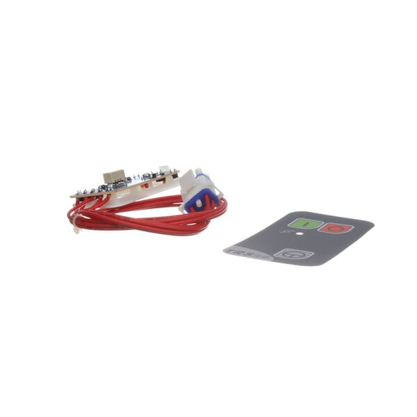 The controls PCB for an Electrolux Tr24 commercial food processor with red, white, and blue cables.