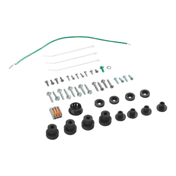 A Vitamix 15294 hardware kit containing assorted screws, bolts, washers, wire, zip ties, and rubber grommets.