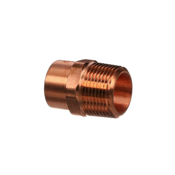 a close-up of a copper pipe fitting