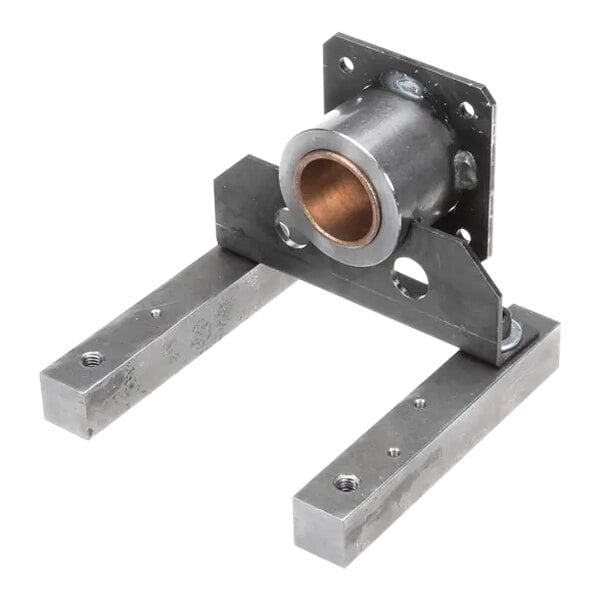 A metal trunnion housing assembly for the left-hand side, used in Crown Steam equipment.