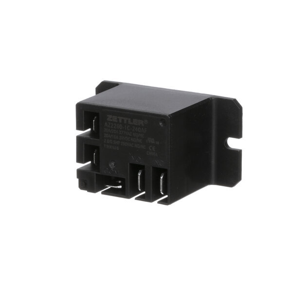 A black Kolpak relay with three ports.