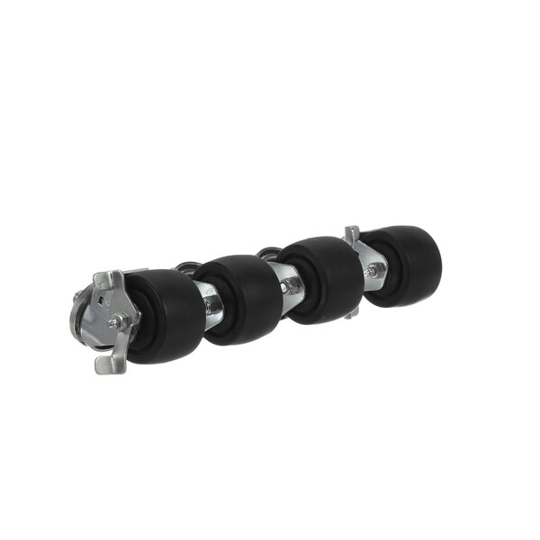 A set of four black Hoshizaki casters.