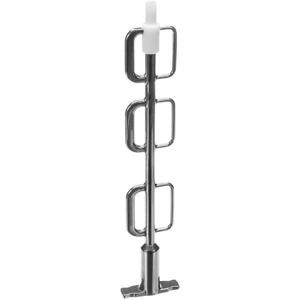 A Carpigiani idler metal pole with a white base and handle.