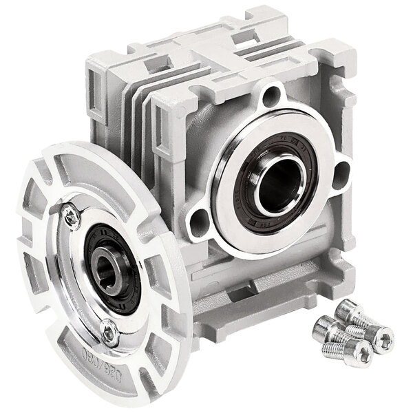 A grey Carpigiani Transtecno gearbox with metal parts.