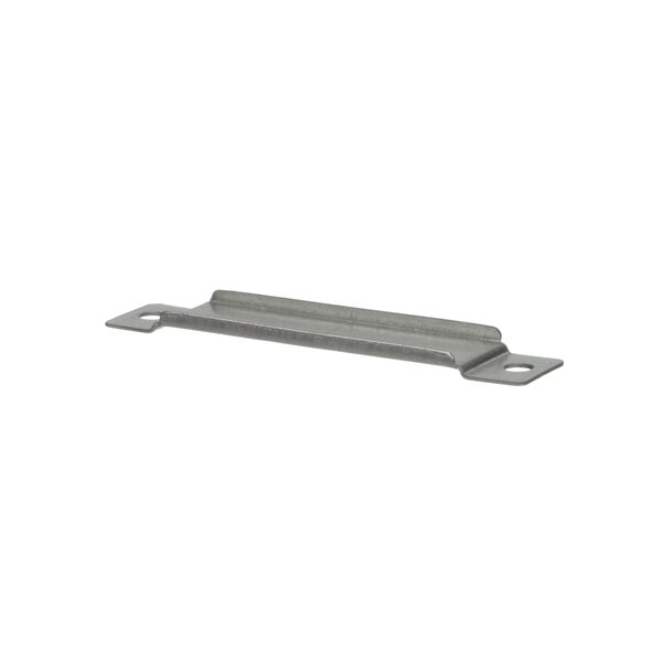 A metal Rinnai spacer bracket with a screw on it.