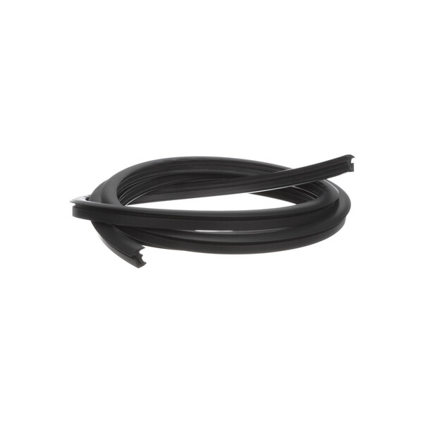 A black rubber strip on a white background.