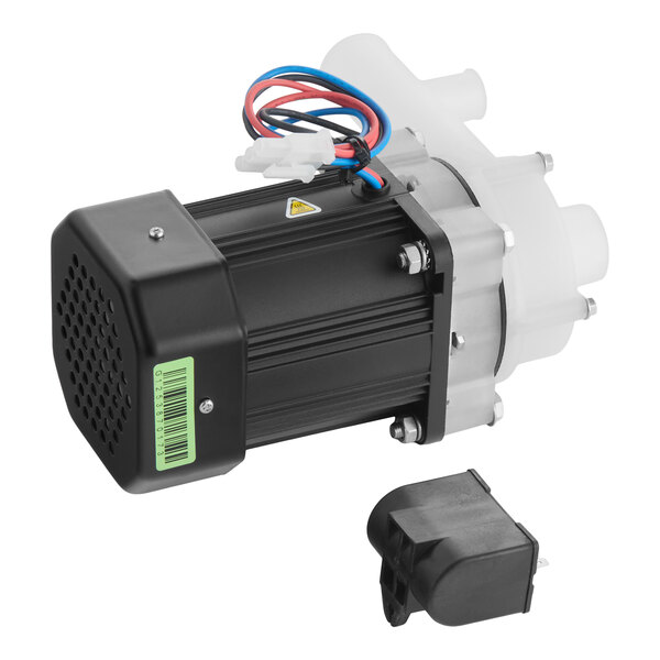A Hoshizaki SP-0183 pump motor assembly with attached wiring and a separate black component.