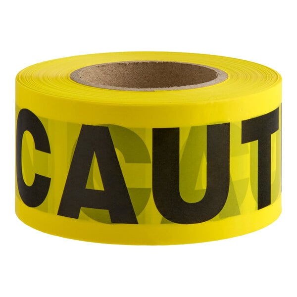 Cordova Yellow CAUTION Tape - 3" x 1000 ft. - 12/Case