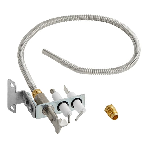 A metal tube and hose assembly for a Pitco fryer.