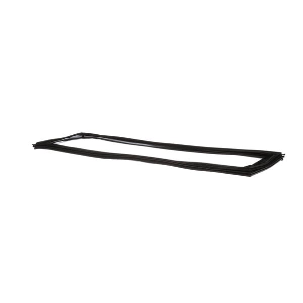 A black rubber seal on a white background.