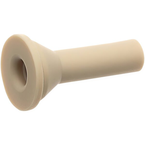 A white plastic pipe with a hole in it.