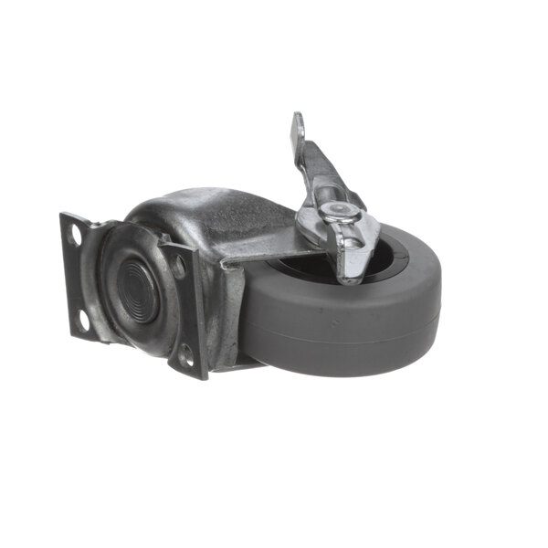 A metal CSTR 2 SB-1 caster wheel with a black rubber tire.