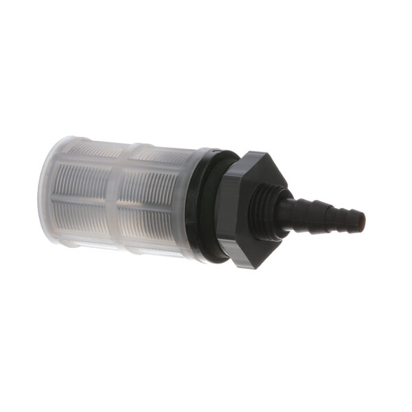 A plastic Avtec foot valve with a black cap.