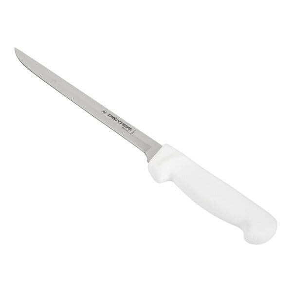 Dexter-Russell Basics 8" Narrow Semi-Stiff Fillet Knife with White Handle 31609
