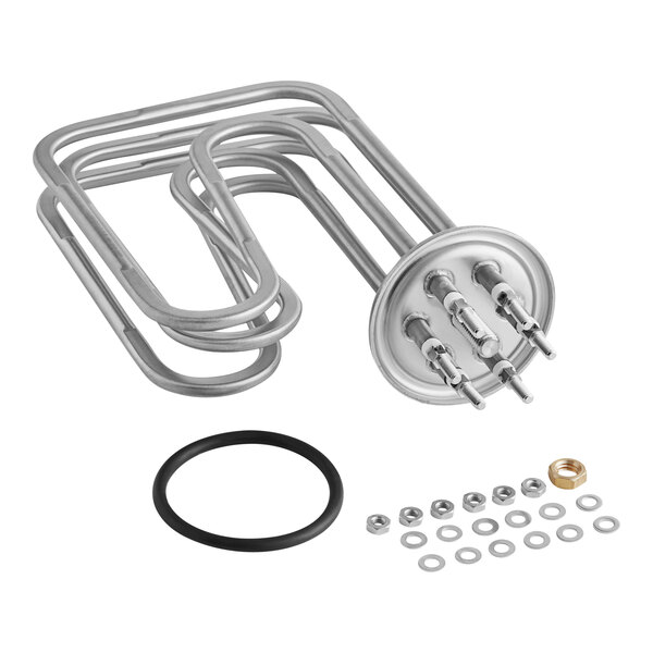 A Hobart 5Kw 200V heating element with a gasket and a ring.
