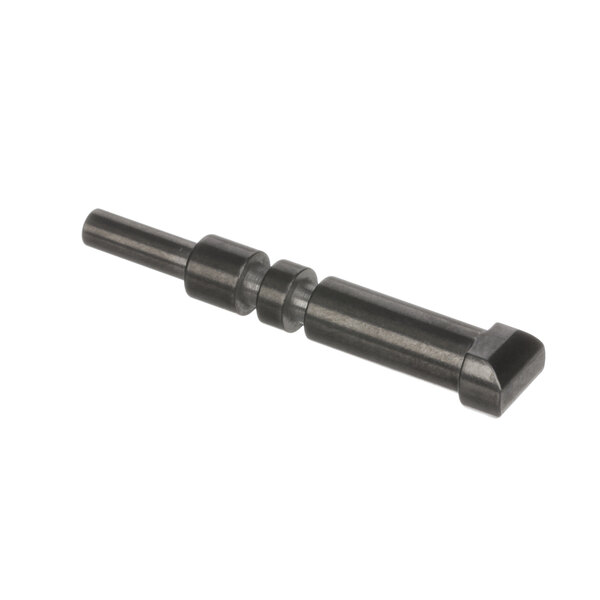 A black metal plunger with a square design on the end.