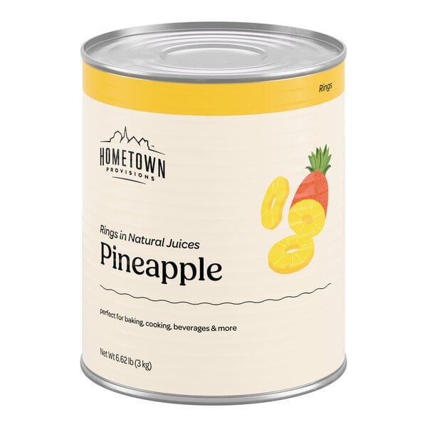 Hometown Provisions #10 Can Sliced Pineapple Rings in Natural Juice - 6/Case
