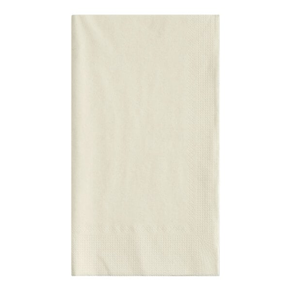Choice 15" x 17" Ecru / Ivory Customizable 2-Ply Paper Dinner Napkin - 1,000/Case