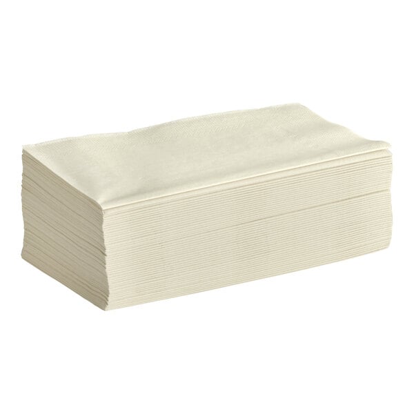 Choice 15" x 17" Ecru / Ivory Customizable 2-Ply Paper Dinner Napkin - 1,000/Case