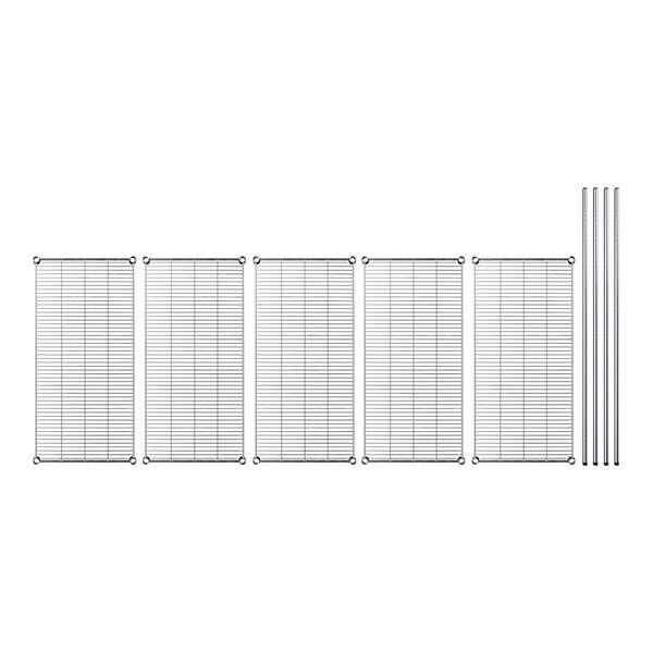 A close-up of a row of metal grids.