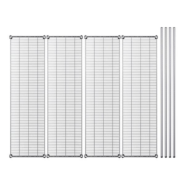 A Regency wire shelving kit with metal grids.