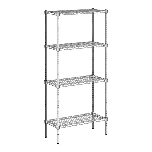 A Regency chrome wire shelving kit with four shelves.