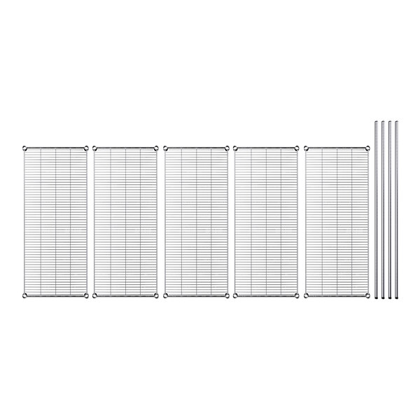 A row of metal grids on a white background.