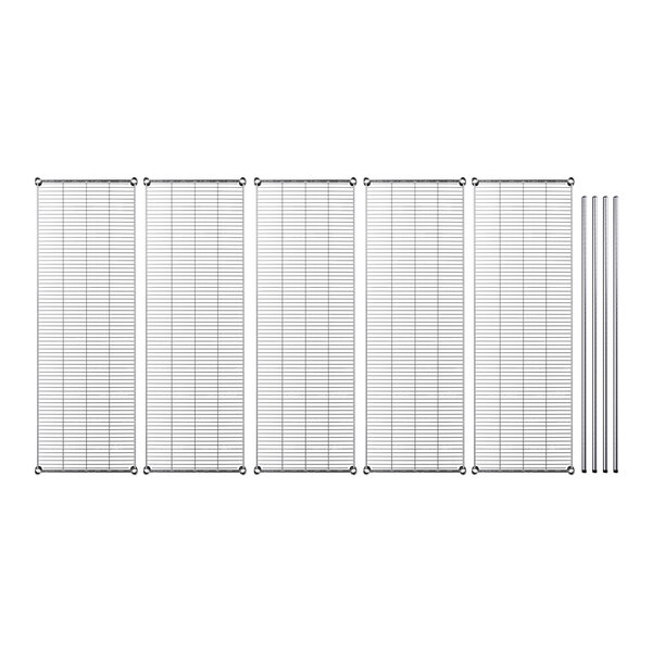 A group of metal grids with metal rods.