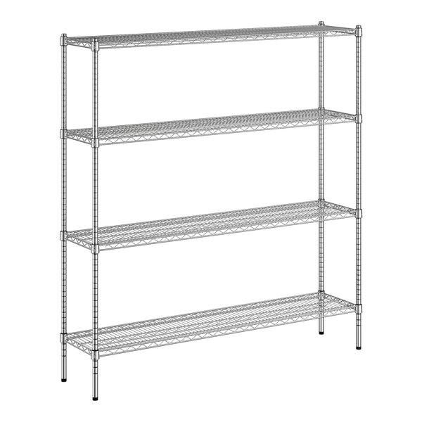 A wireframe of a Regency chrome stationary 4-shelf kit.