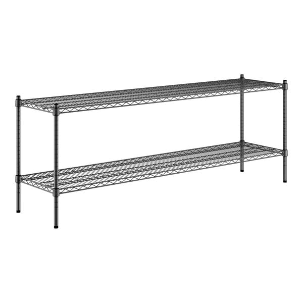 A black wire shelf kit with two shelves and 27" posts.