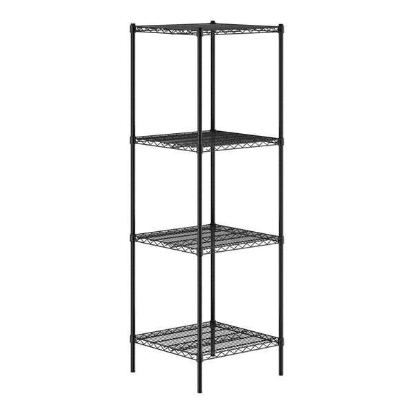 Regency 24" x 24" NSF Black Epoxy 4-Shelf Kit with 74" Posts