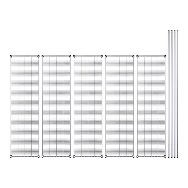 A close-up of a Regency chrome wire shelf.