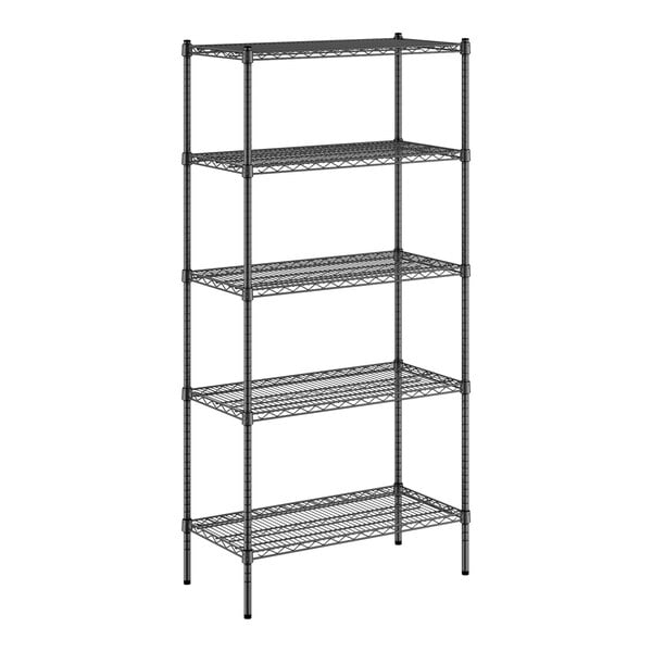 A black wire Regency 5-shelf kit.