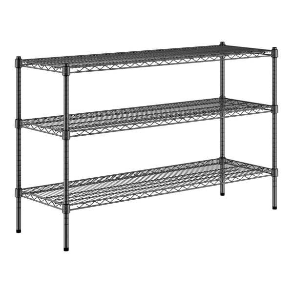 A black wire Regency 3-shelf kit with 34" posts.