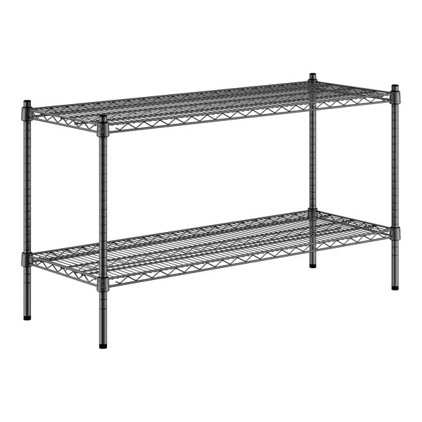 A Regency black wire shelving kit with 2 shelves.