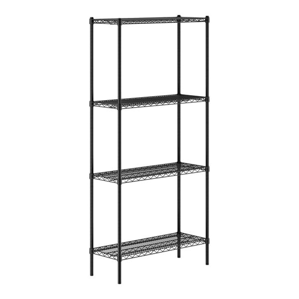 Regency 14" x 36" NSF Black Epoxy 4-Shelf Kit with 74" Posts