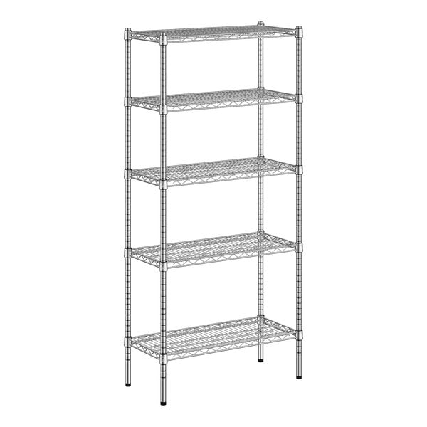 A wireframe of a chrome Regency 5-shelf kit.