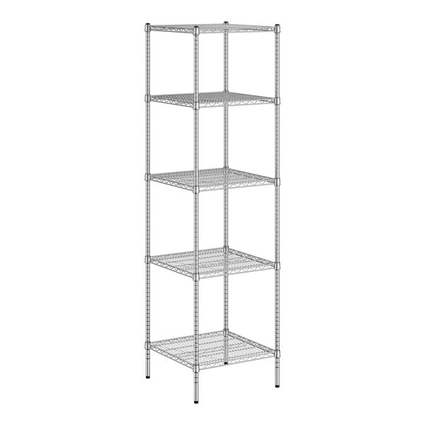 A Regency chrome wire shelving unit with 4 shelves.