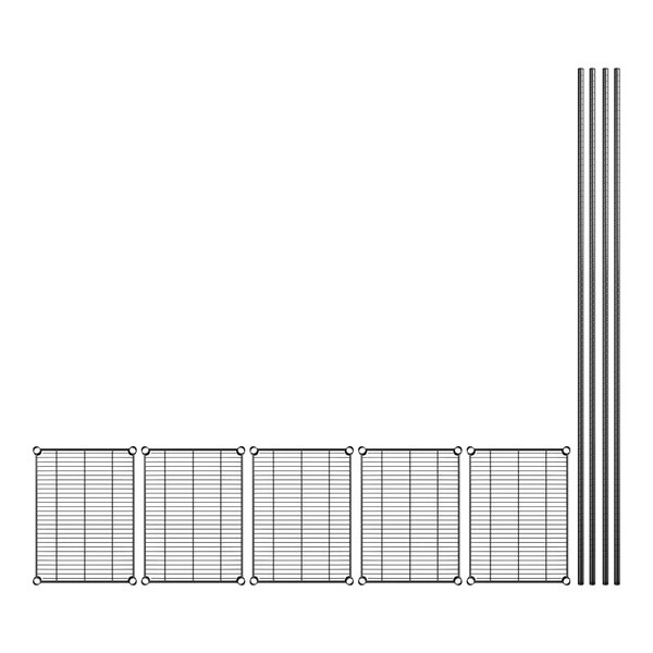 A drawing of a grid with metal bars.