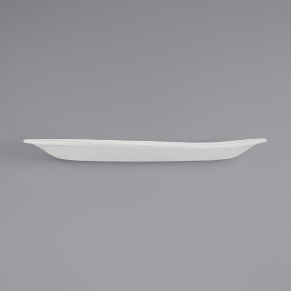A white rectangular Libbey Driftwood organic melamine platter.