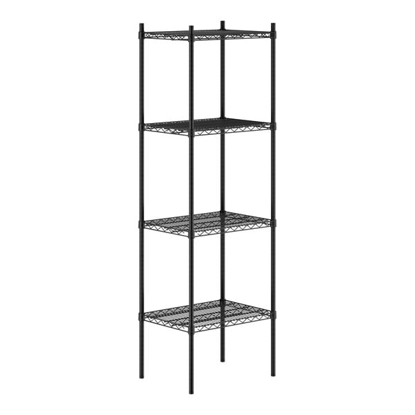 Regency 18" x 24" NSF Black Epoxy 4-Shelf Kit with 74" Posts